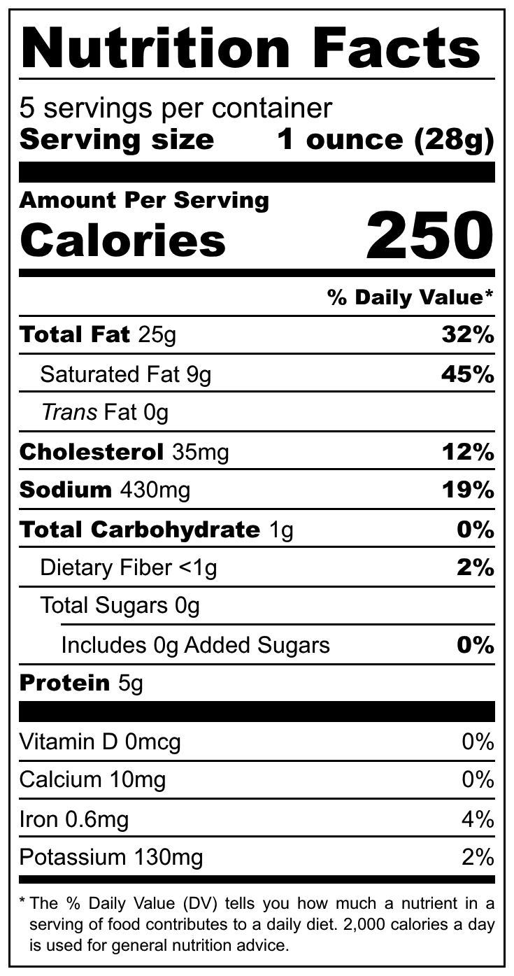 Nutrition information