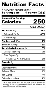 'Nduja spreadable salami nutrition facts label