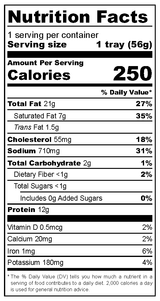 Pepperoni salami snack tray nutrition facts label