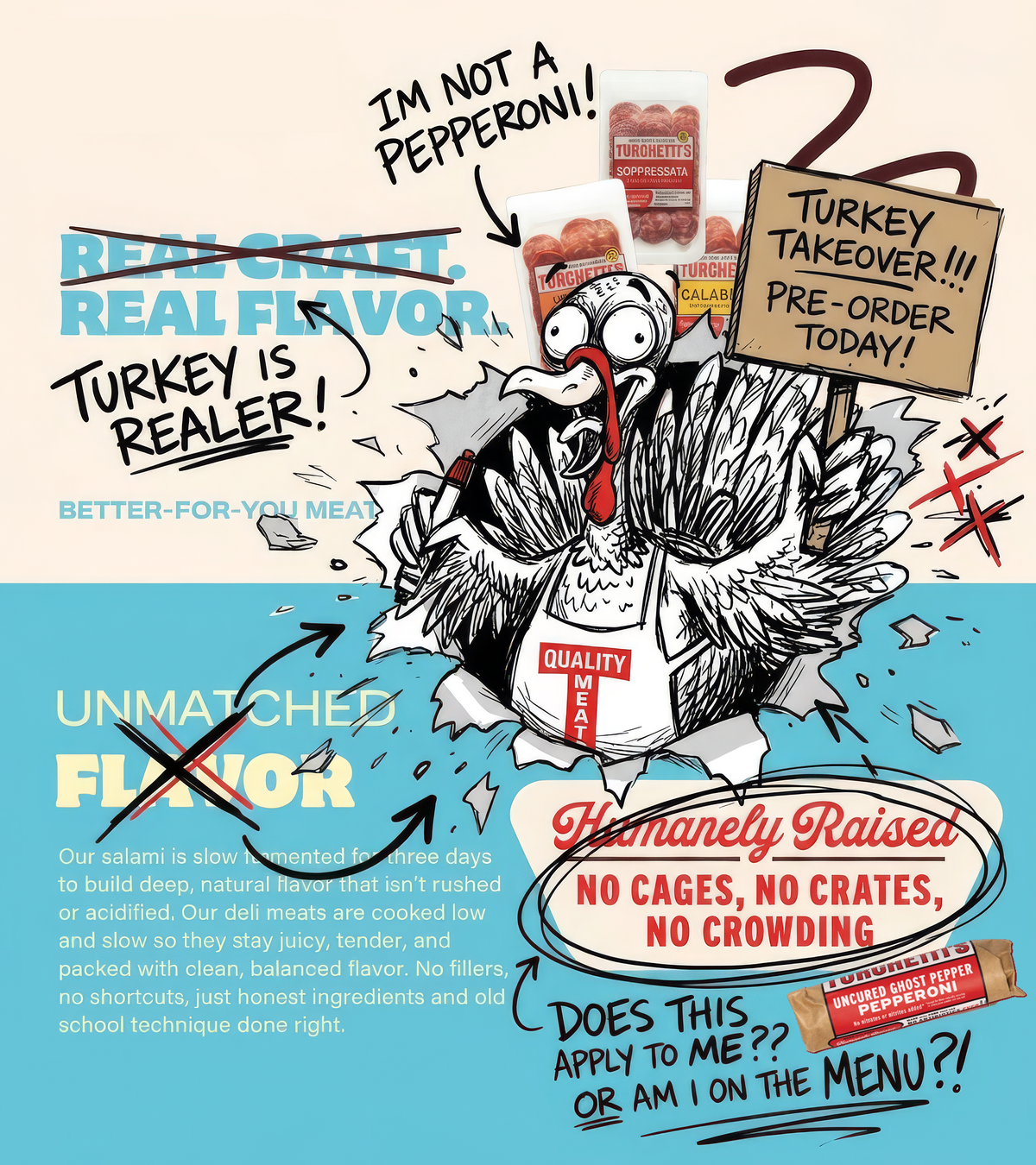 Turkey Takeover: fresh Thanksgiving turkeys from Turchetti's Meats. Pre-order today.